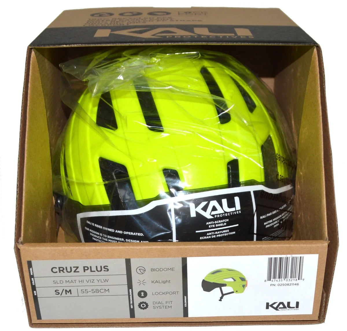 Casque Vélo avec Visière Kali CRUZ PLUS Jaune Fluo